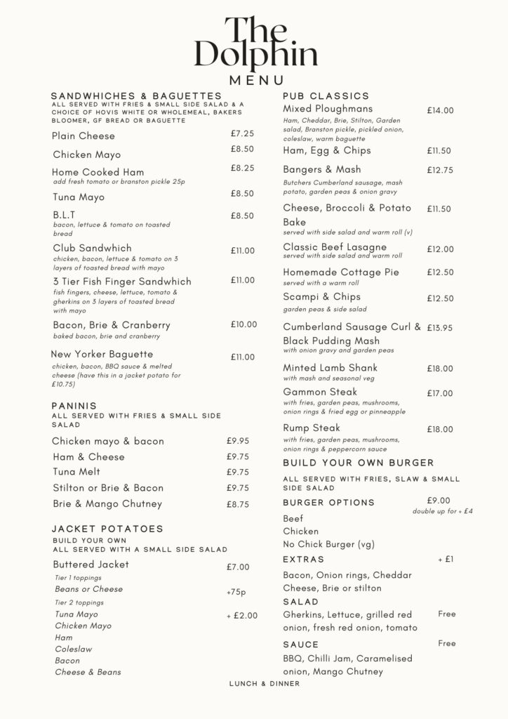 Menus - The Dolphin